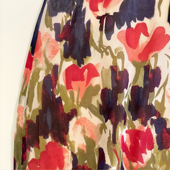 Anthropologie Moulinette Soeurs Pond Reflections Silk Dress Boho Chic 8 Medium - Picture 11 of 14